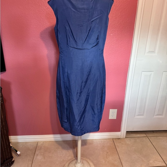 Lafayette 148 New York Blue Sheath Midi Dress - Picture 4 of 6